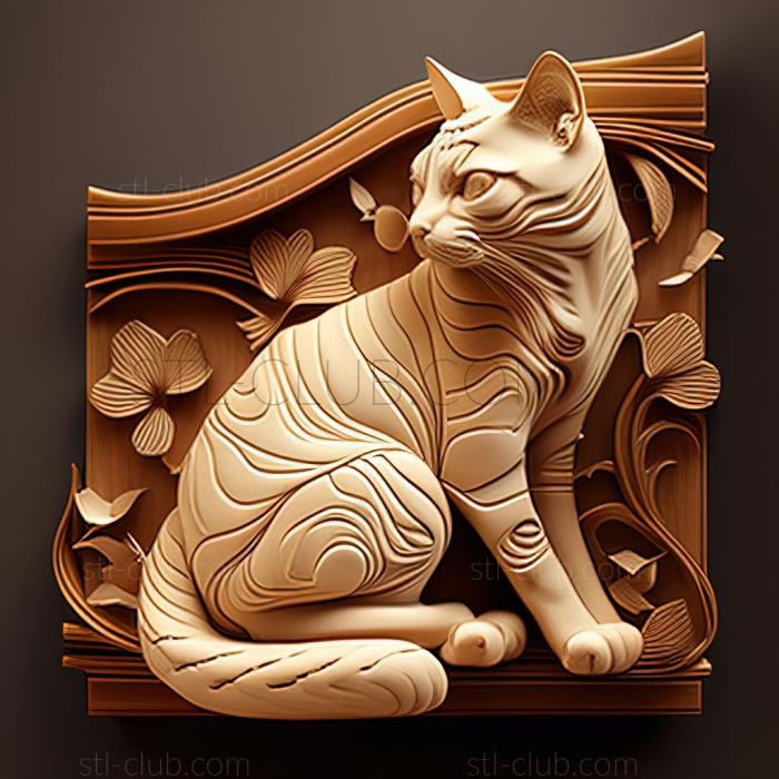 3D model st Oriental Bicolour cat (STL)